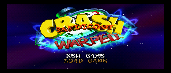 Crash Bandicoot 3: Warped Title Screen